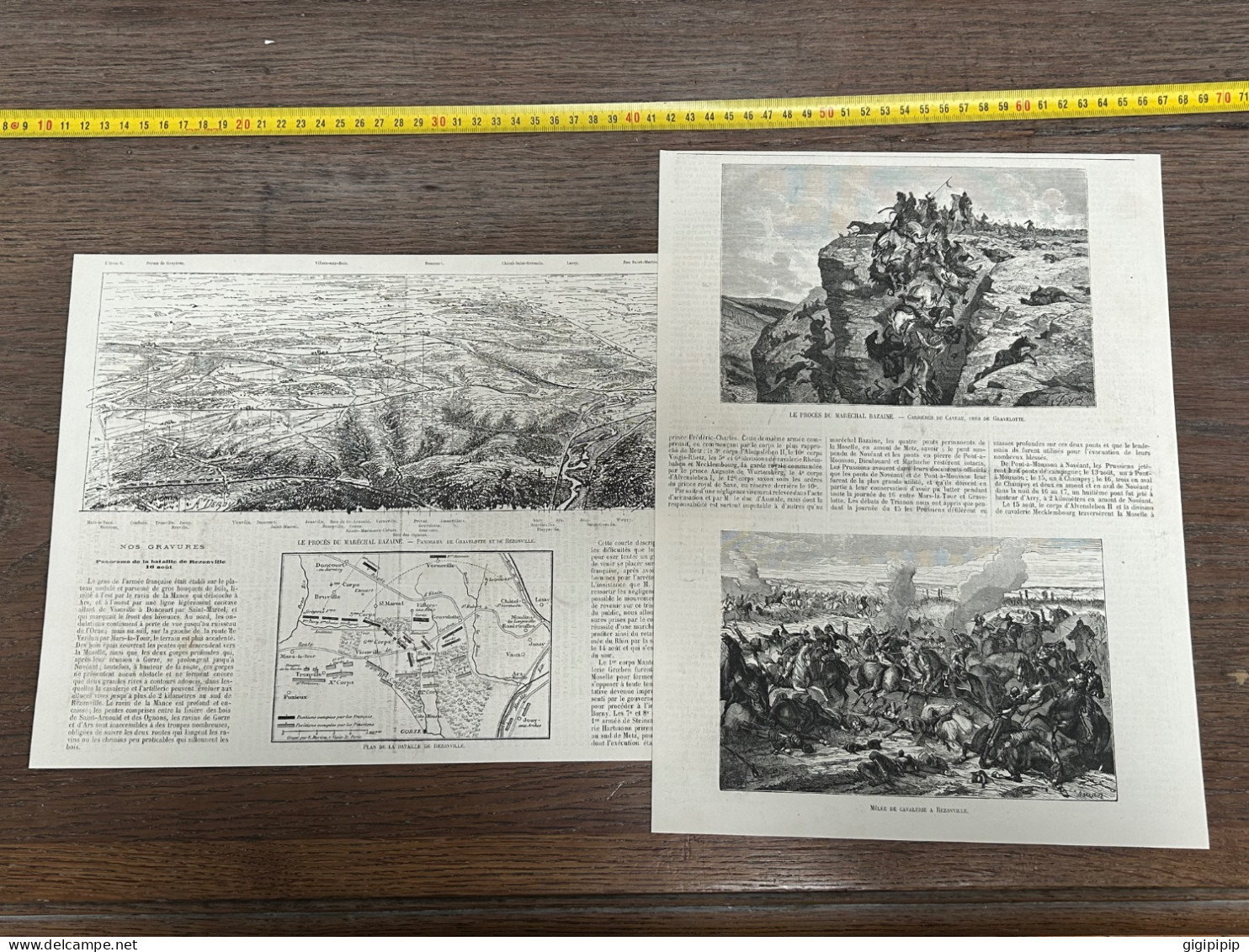 1873 ILL2 Proces Maréchal Bazaine PANORAMA DE GRAVELOTTE ET DE REZONVILLE - Collezioni