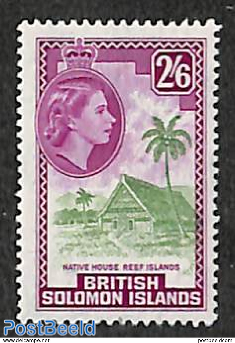 Solomon Islands 1956 2/6sh, Stamp Out Of Set, Mint NH - Salomon (Iles 1978-...)