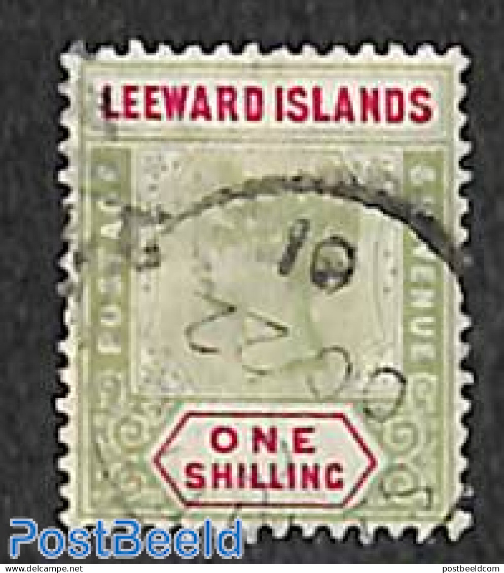 Leeward Islands 1890 1sh, Used, Used Stamps - Leeward  Islands