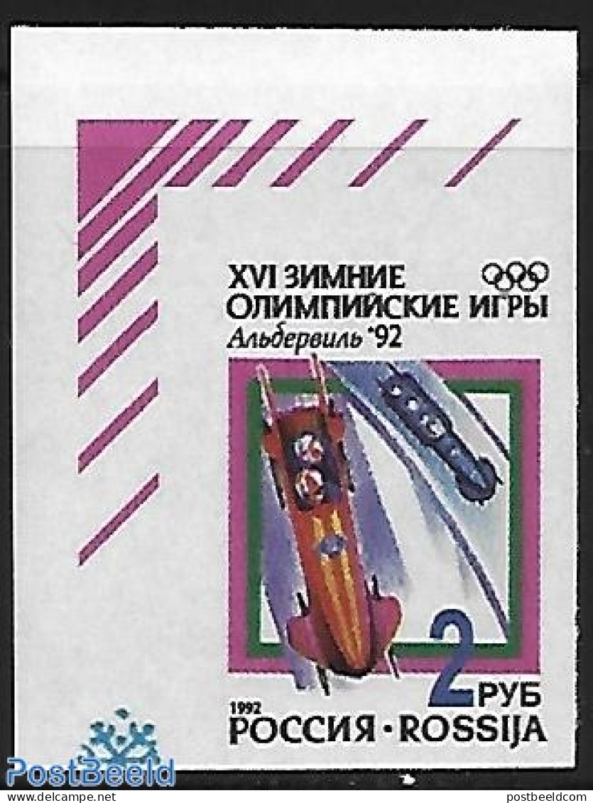 Russia 1992 Imperforated, Stamp Out Of Set, Mint NH, Sport - Various - (Bob) Sleigh Sports - Olympic Winter Games - Er.. - Winter (Varia)