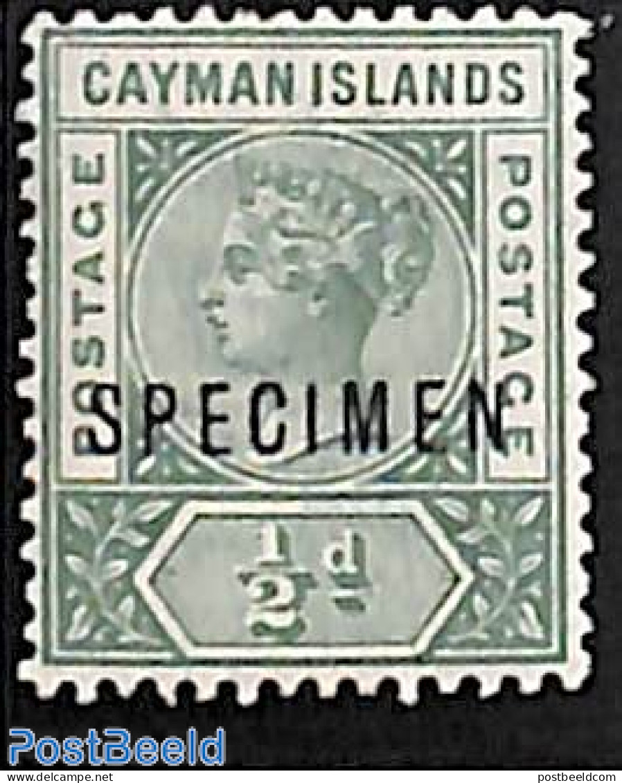 Cayman Islands 1901 1/2d, Unused, SPECIMEN, Unused (hinged) - Iles Caïmans