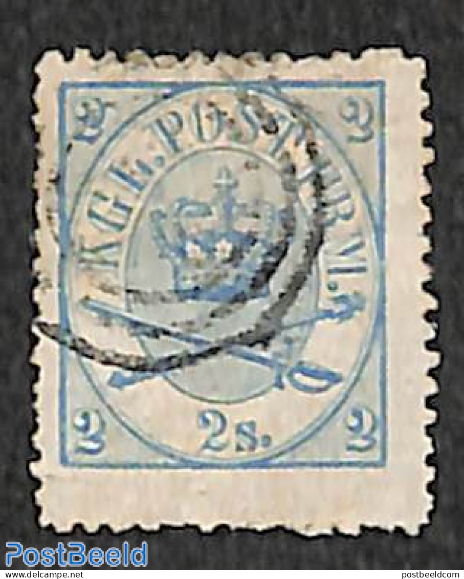 Denmark 1864 2s Blue, Perf. 12.5, Used, Used Stamps - Usati