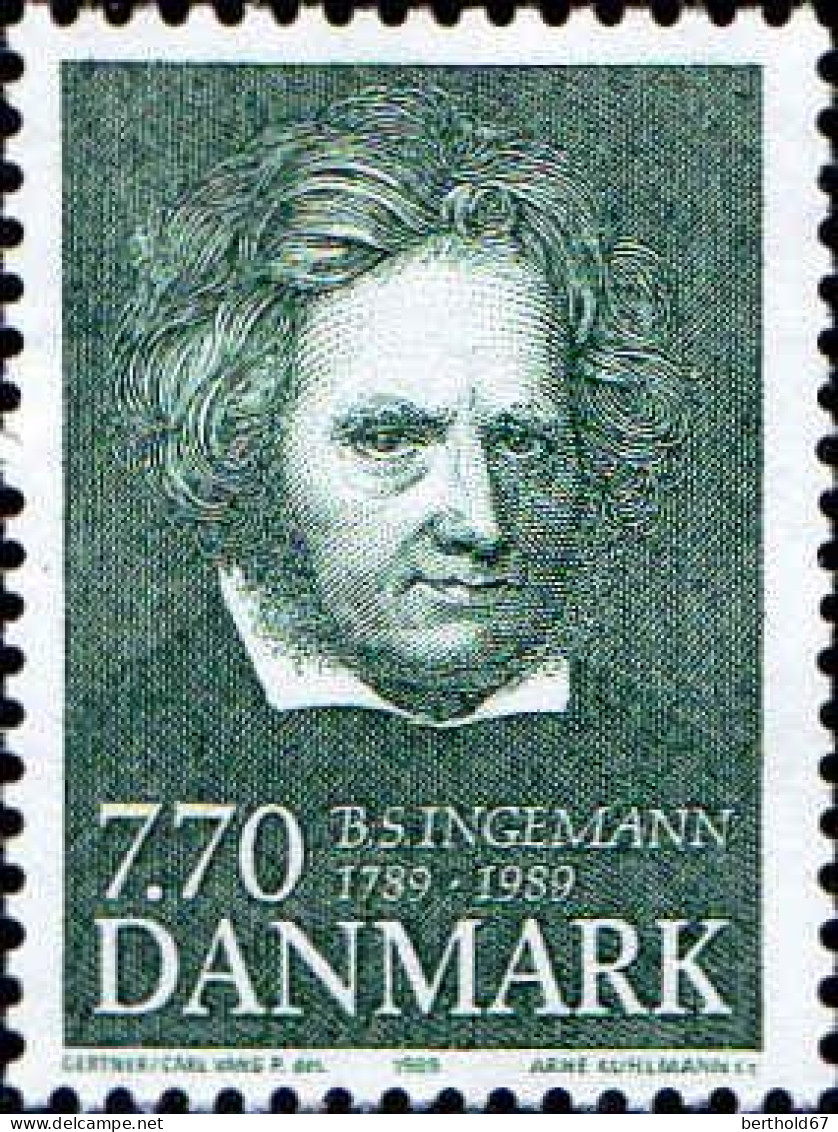 Danemark Poste N** Yv: 959 Mi:956 Bernhard Severin Ingemann Ecrivain - Ongebruikt
