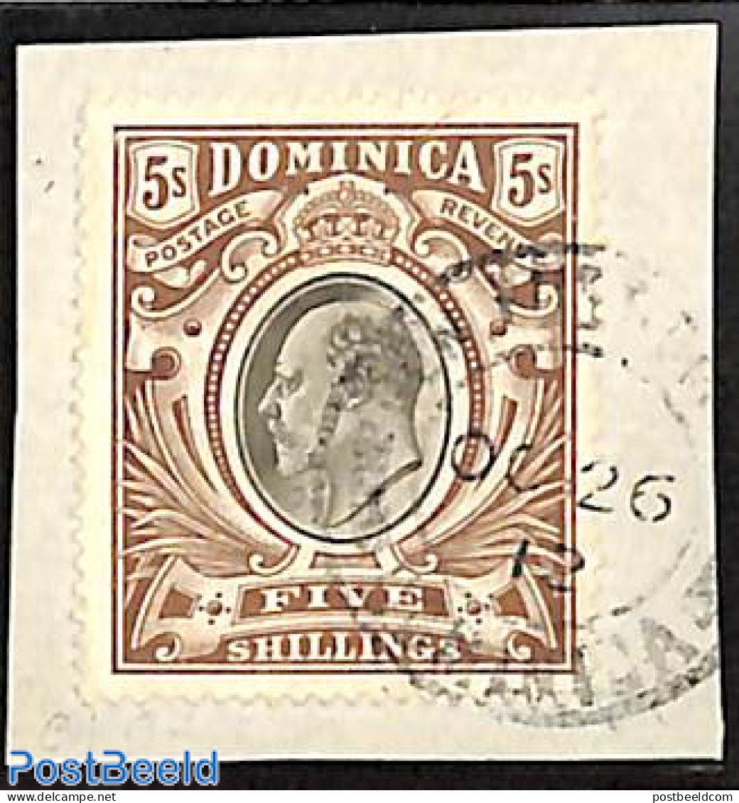 Dominica 1908 5sh, WM Mult Crown CA, Used On Paper, Used Stamps - Dominicaine (République)