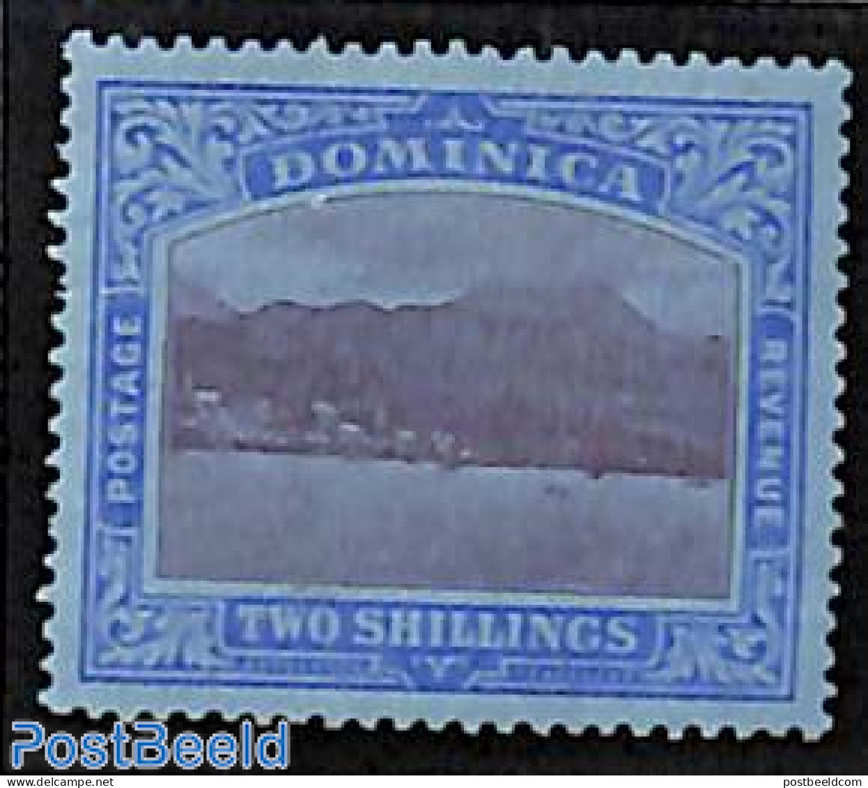 Dominica 1921 2sh, WM Mult Script CA, Stamp Out Of Set, Unused (hinged) - Dominicaine (République)