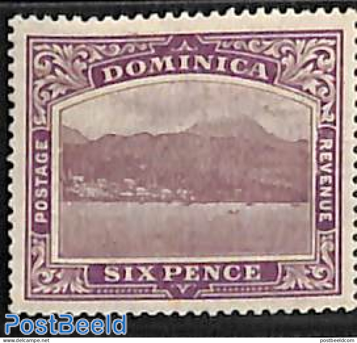 Dominica 1908 6d, WM Mult CRown CA, Stamp Out Of Set, Unused (hinged) - Dominicaine (République)