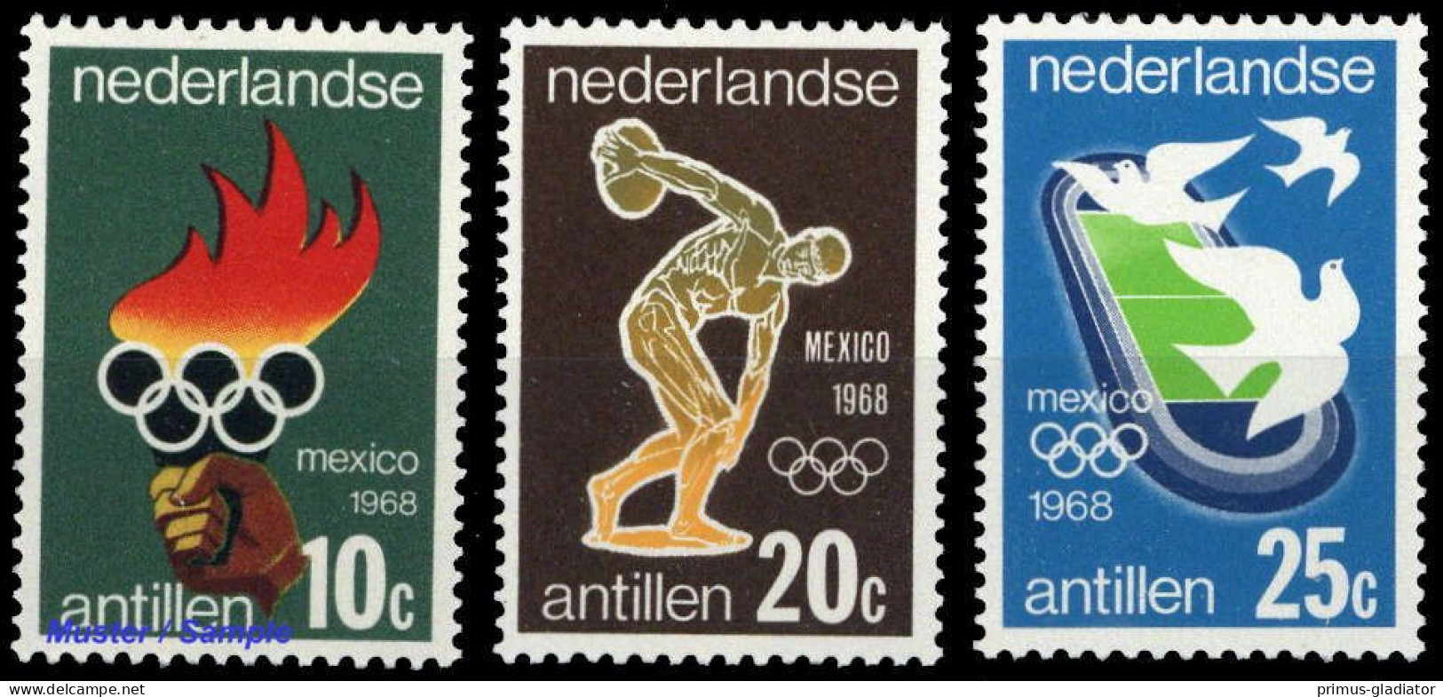 1968, Niederländische Antillen, 187-89, ** - Antilles