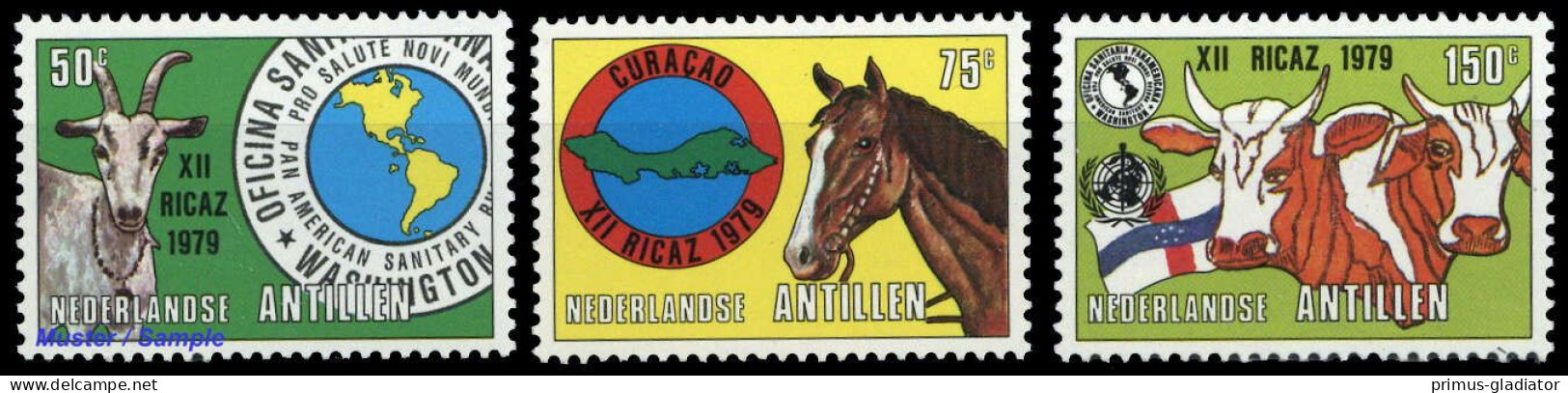 1979, Niederländische Antillen, 385-87, ** - Antilles