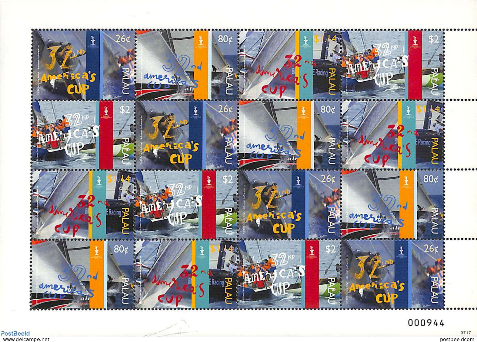 Palau 2007 America's Cup M/s, Mint NH, Sport - Transport - Sailing - Ships And Boats - Segeln