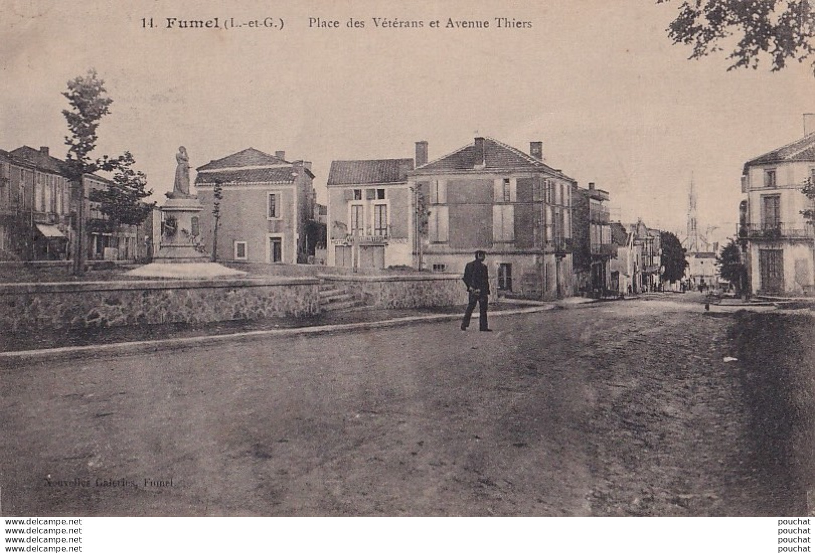 A2-47) FUMEL - PLACE DES VETERANS ET AVENUE THIERS - ( ANIMEE -  2 SCANS ) - Fumel