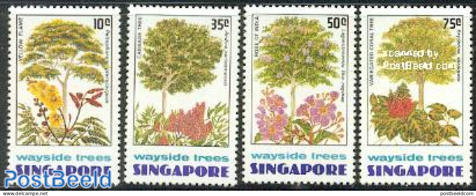Singapore 1976 Trees 4v, Unused (hinged), Nature - Flowers & Plants - Trees & Forests - Rotary, Club Leones