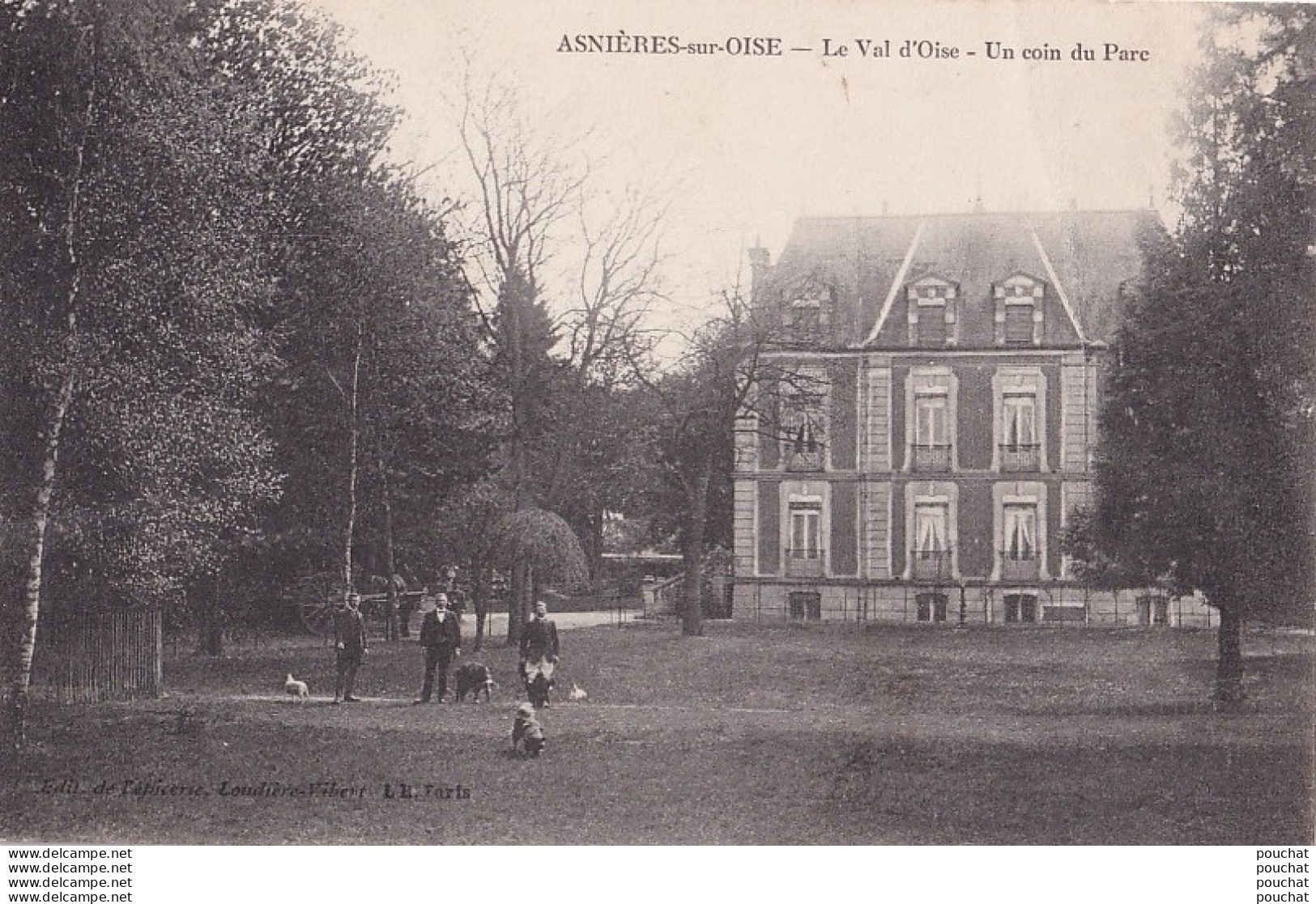 A14-95) ASNIERES SUR OISE - LE VAL D'OISE - UN COIN DU PARC  - ( ANIMEE - PERSONNAGES - 2 SCANS ) - Asnières-sur-Oise