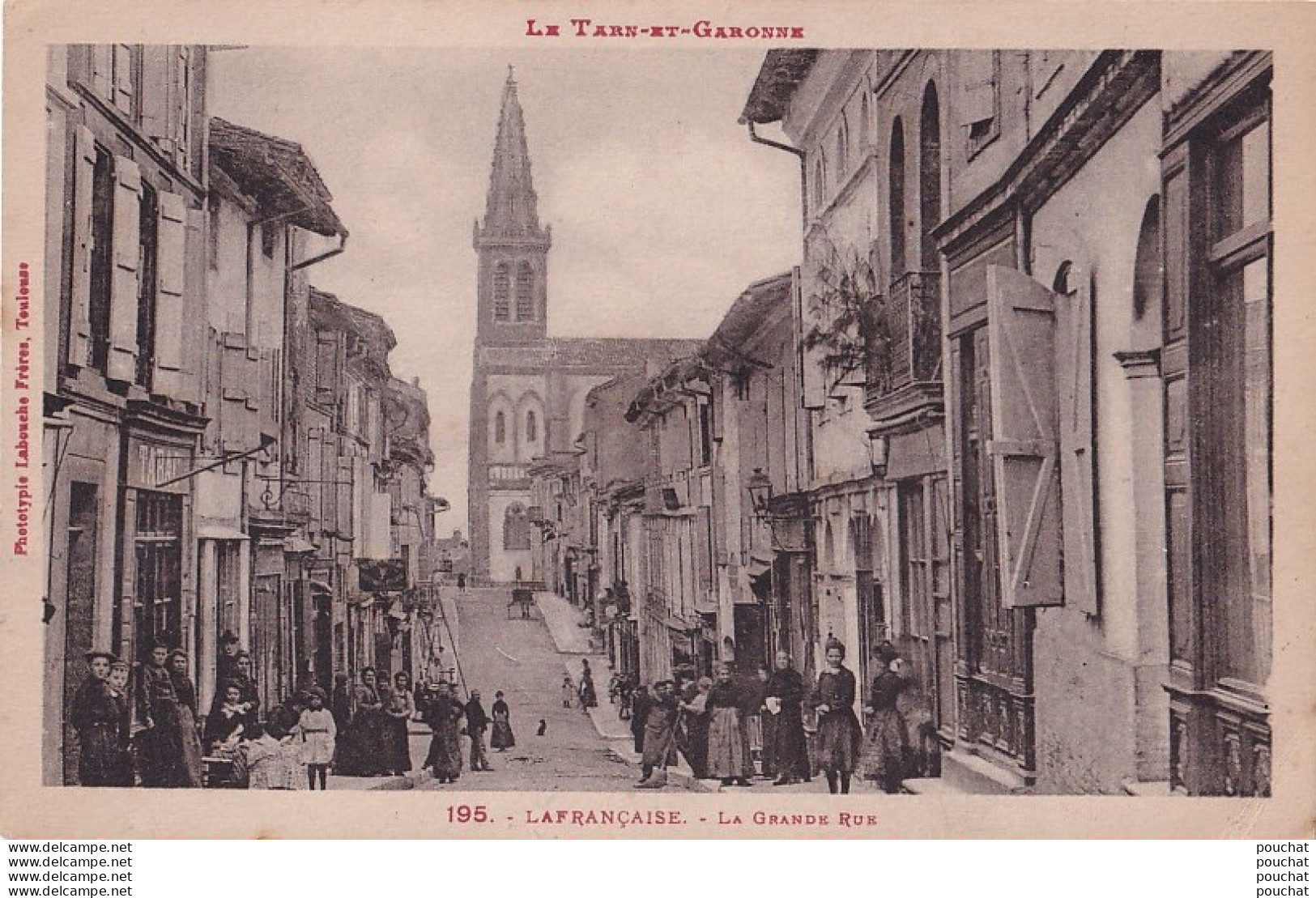 A14-82) LAFRANCAISE - LA GRANDE RUE - ( ANIMEE - TABAC  HABITANTS - 2 SCANS ) - Lafrancaise