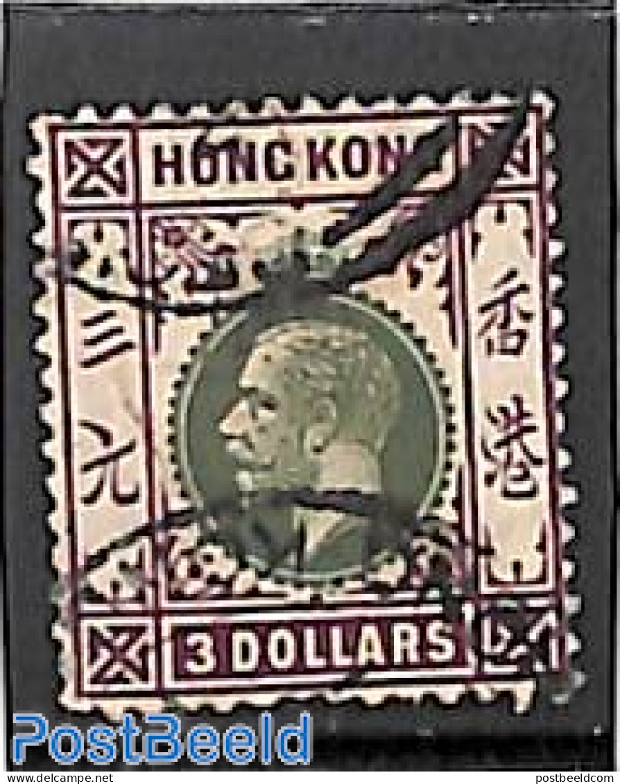 Hong Kong 1912 3$, WM Mult. Crown-CA, Used, Used Stamps - Usados