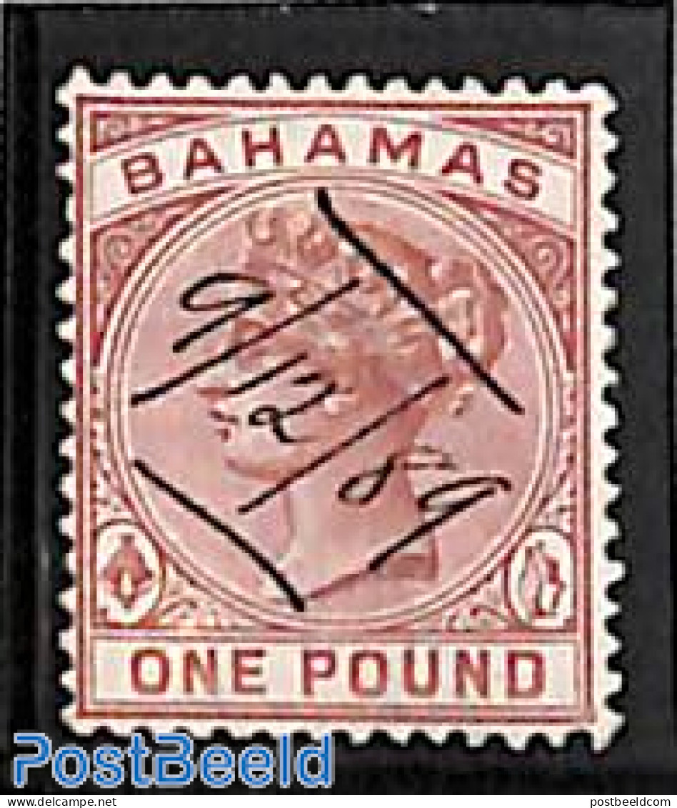 Bahamas 1884 1 Pound, Fical Used, Used Stamps - Sonstige & Ohne Zuordnung