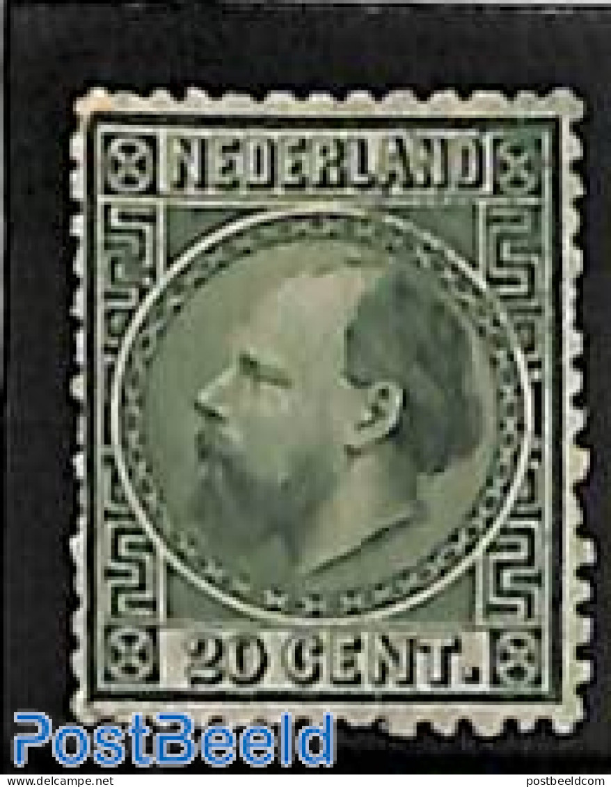 Netherlands 1867 20c, Type II, Perf. 13.5, Unused (hinged) - Nuevos