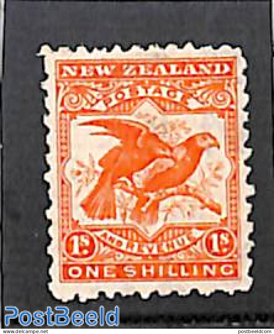 New Zealand 1902 1Sh, WM NZ-star, Perf. 11, Stamp Out Of Set, Unused (hinged), Nature - Birds - Ongebruikt