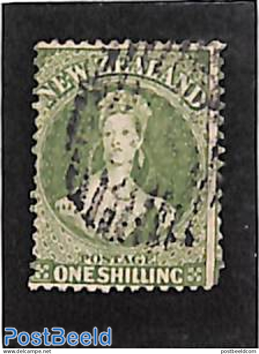 New Zealand 1864 1sh, WM-Star, Used, Used Stamps - Gebraucht