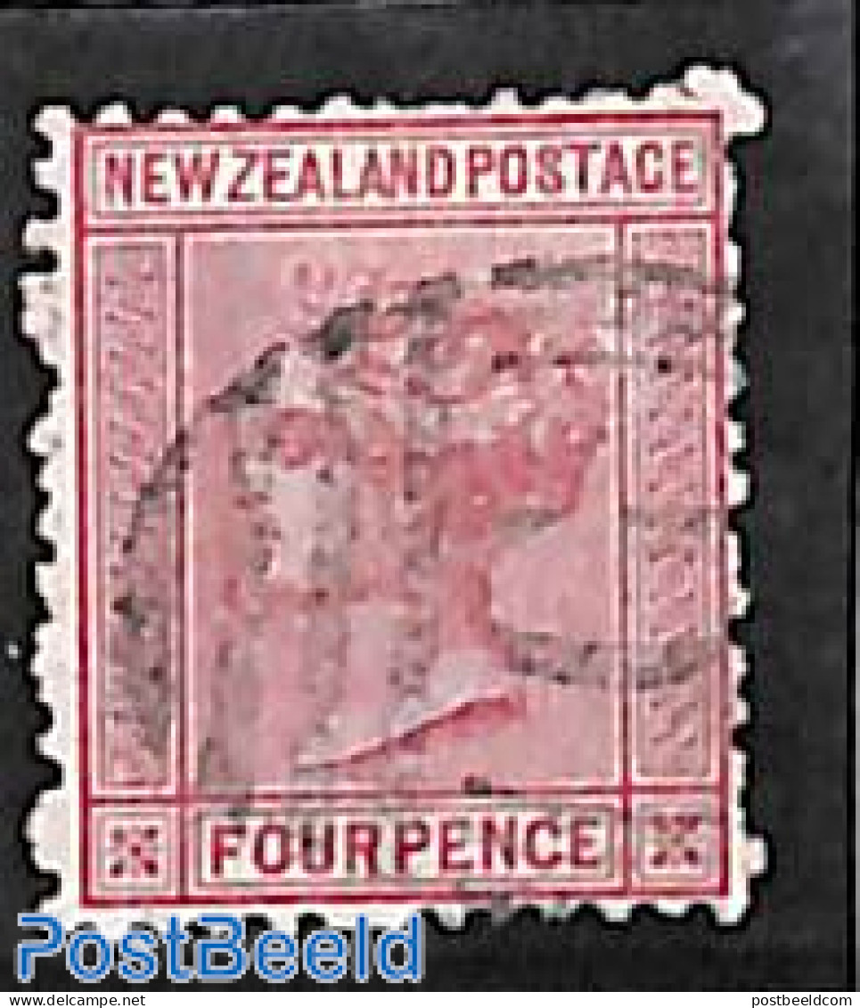 New Zealand 1874 4d, Perf. 12.5, Used, Used Stamps - Gebraucht