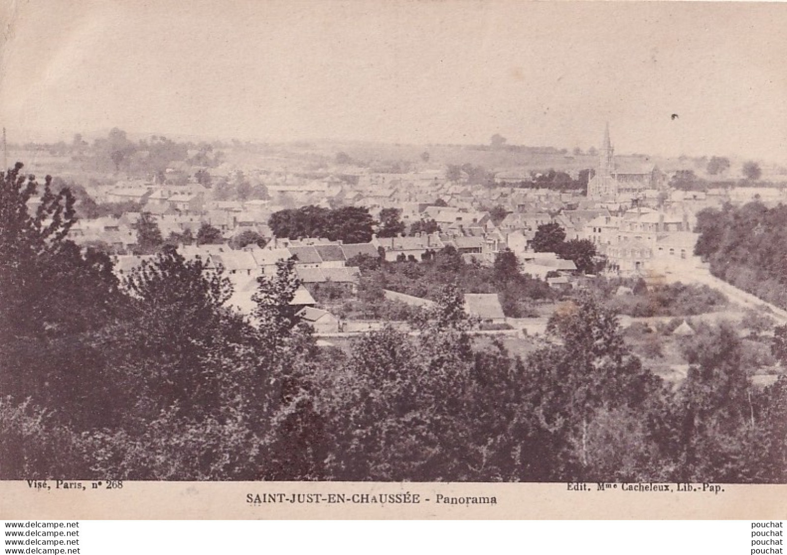 A23-60) SAINT JUST EN CHAUSSEE (OISE) PANORAMA  - ( 2 SCANS ) - Saint Just En Chaussee