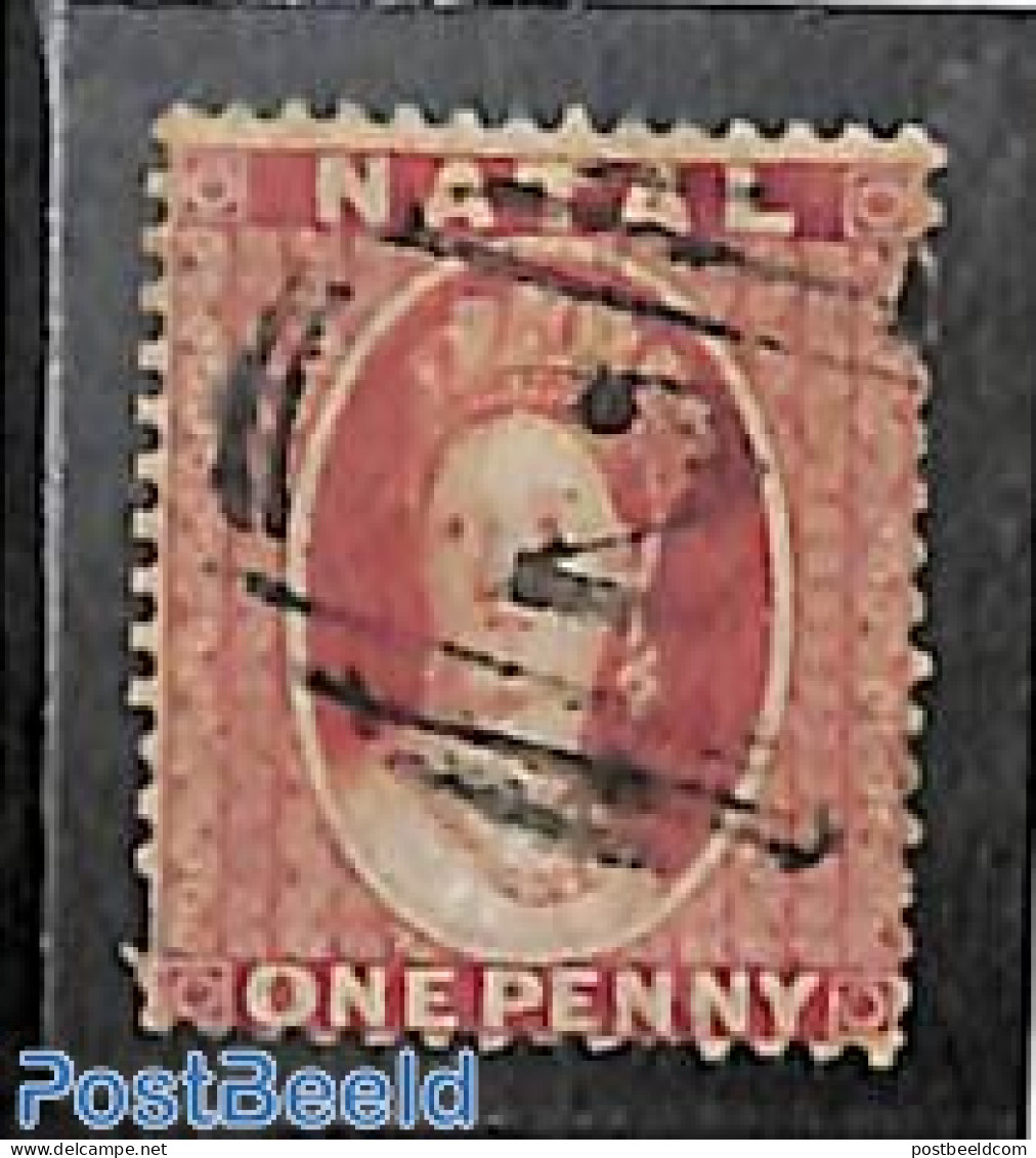 Natal 1859 1d Carmine, Without WM, Perf. 14, Used, Used Stamps - Natal (1857-1909)