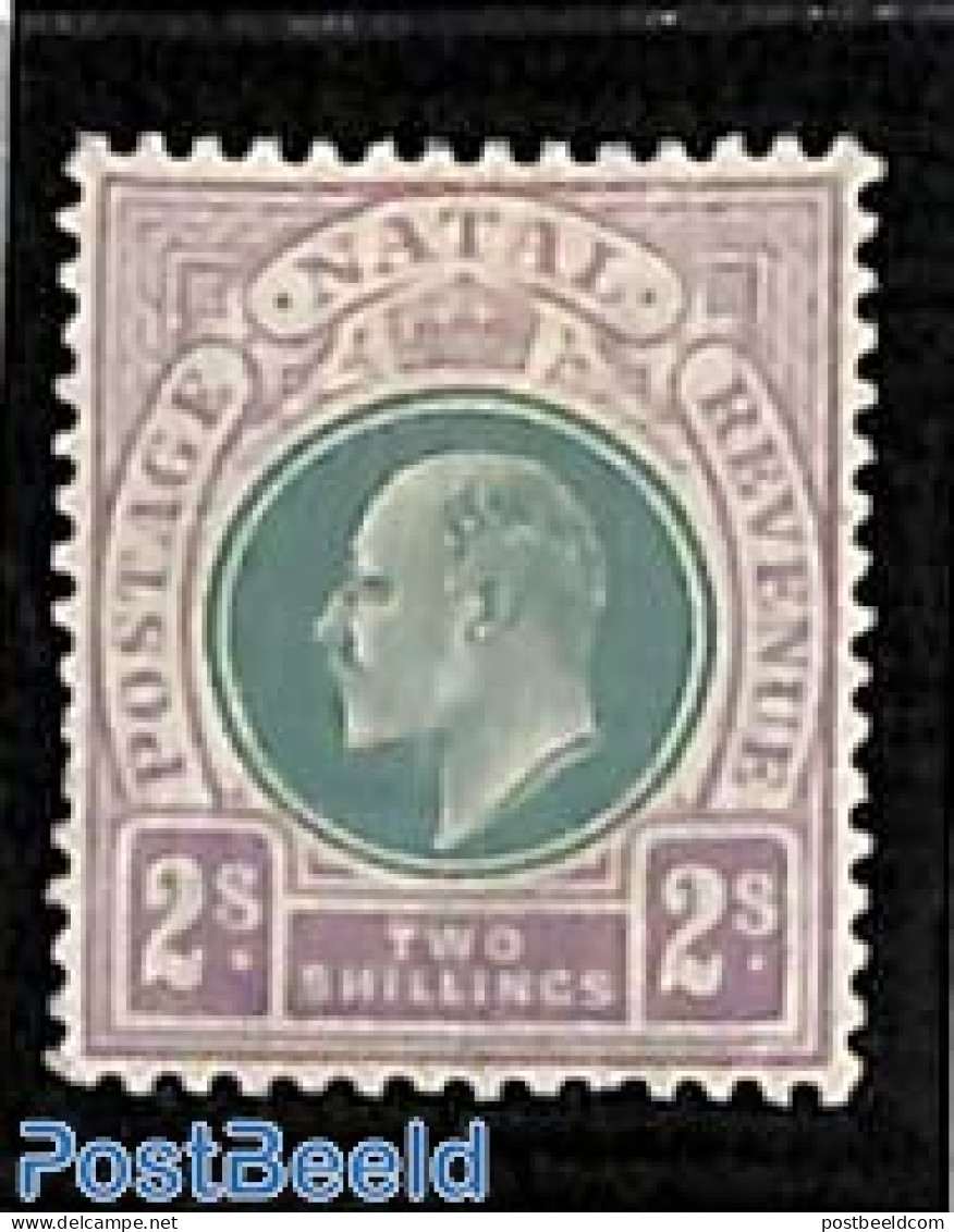 Natal 1902 2sh, WM Crown-CA, Stamp Out Of Set, Unused (hinged) - Natal (1857-1909)