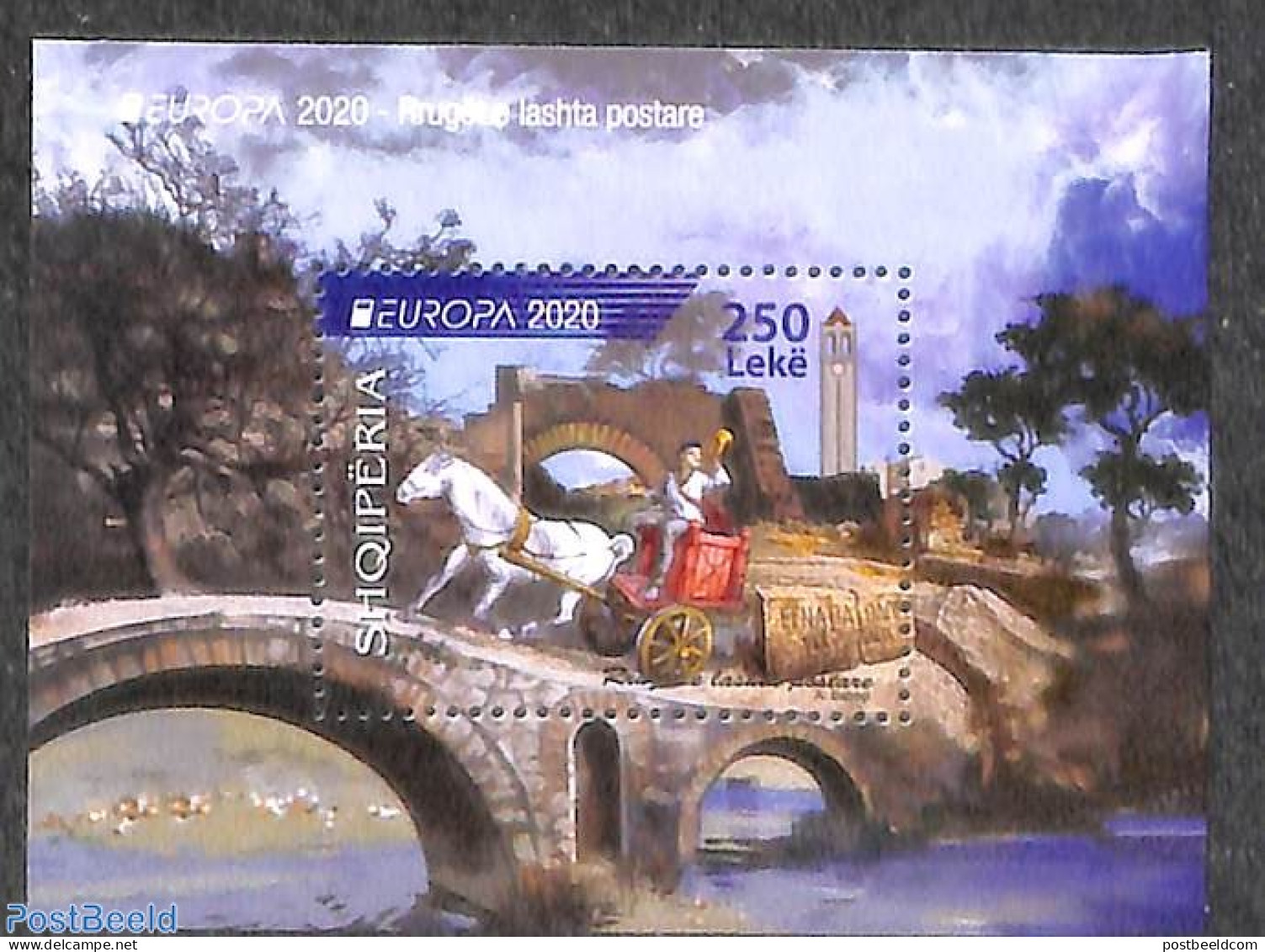 Albania 2020 Europa, Old Postal Roads S/s, Mint NH, History - Nature - Europa (cept) - Horses - Post - Art - Bridges A.. - Post