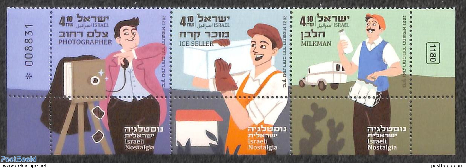 Israel 2021 Nostalgic Professions 3v [::], Mint NH, Art - Photography - Nuovi