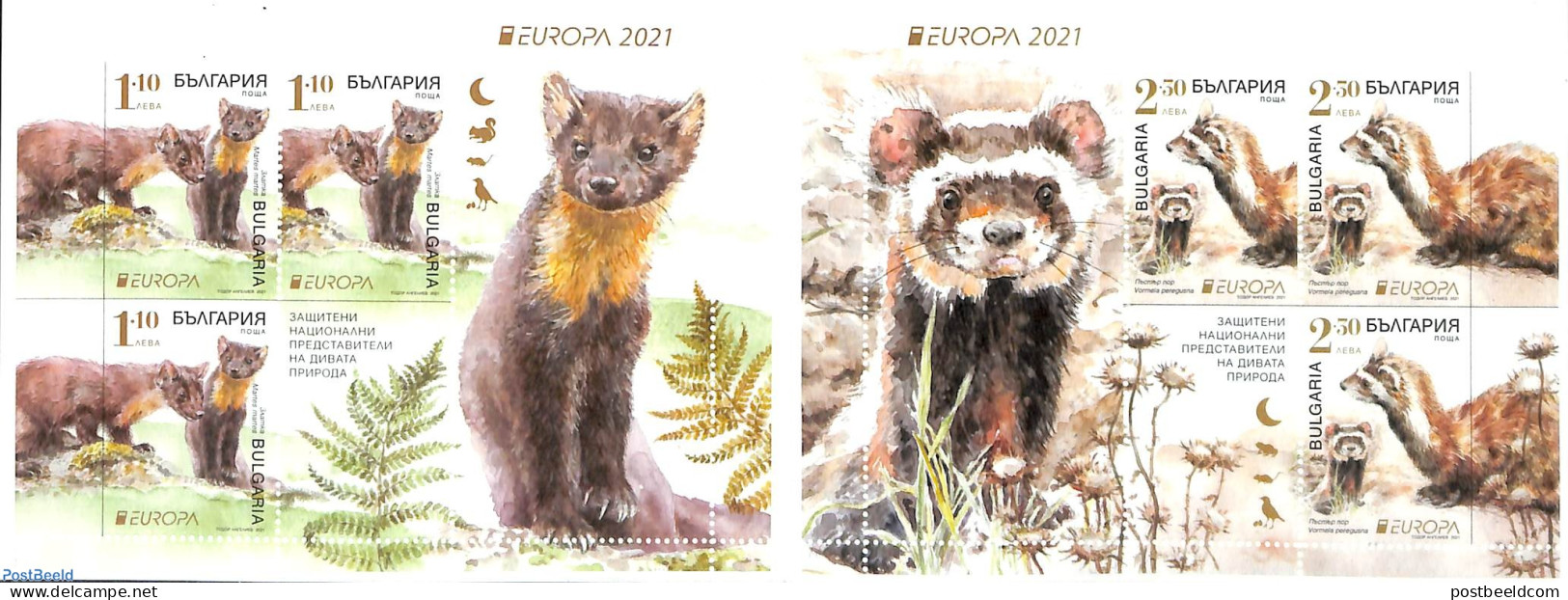 Bulgaria 2021 Europa, Endangered Animals In Booklet, Mint NH, History - Nature - Europa (cept) - Animals (others & Mix.. - Neufs