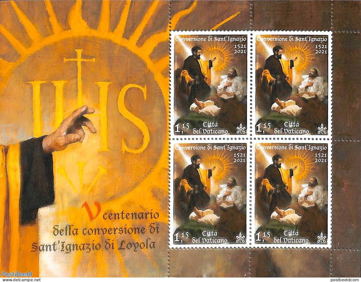 Vatican 2021 Saint Ignatius Of Loyola M/s, Mint NH, Religion - Religion - Ongebruikt