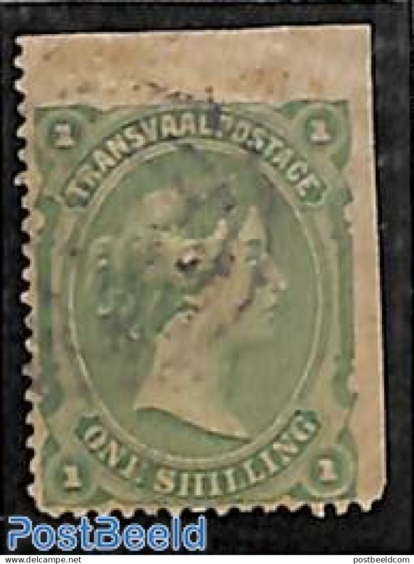 South Africa 1878 Transvaal, 1sh, Used, Cornerstamp, Used Stamps - Gebruikt