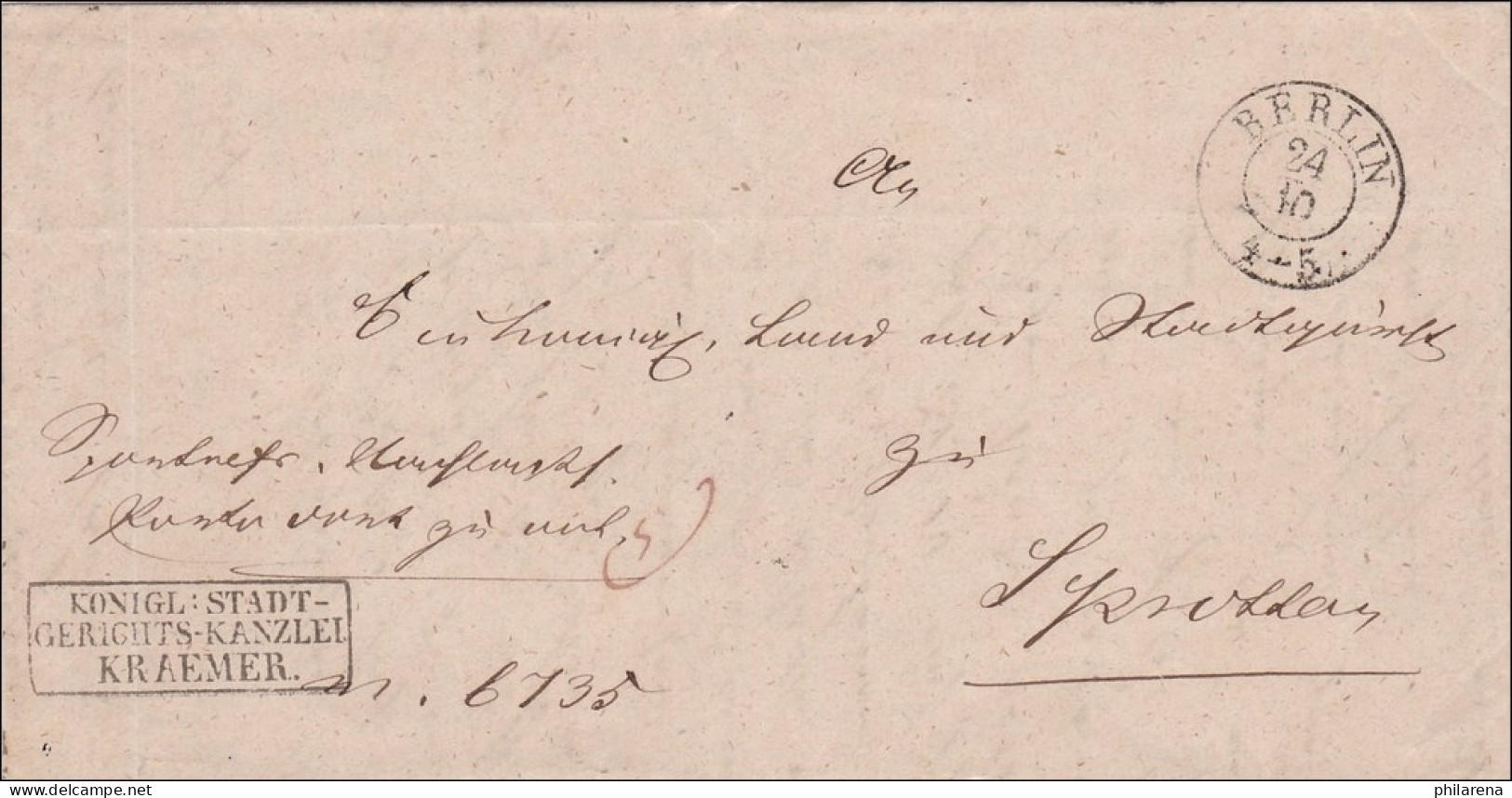 Preussen: Brief Von Berlin 1849 Mit Text Innen - Sonstige & Ohne Zuordnung