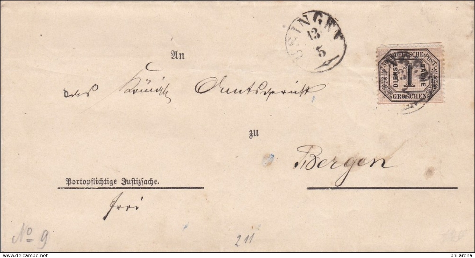 Thurn Und Taxis: Brief Aus Usingen Nach Bergen - Cartas & Documentos