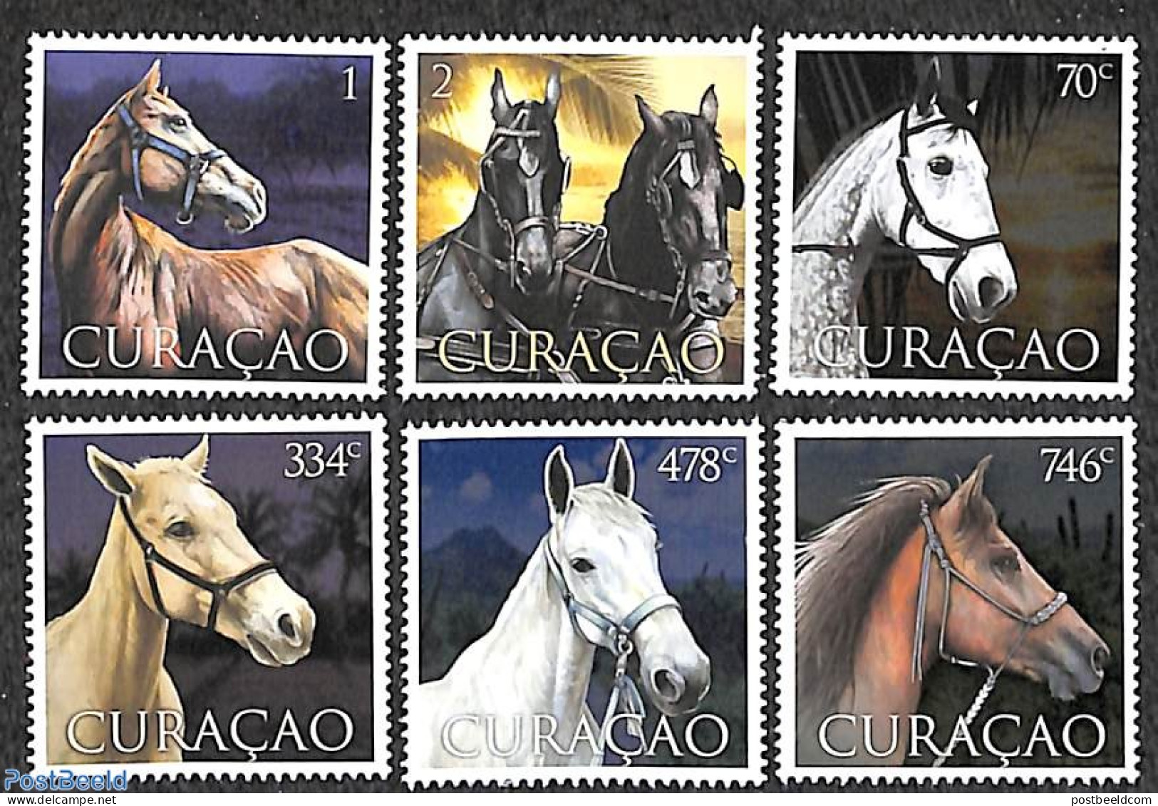Curaçao 2021 Horses 6v, Mint NH, Nature - Horses - Curaçao, Antille Olandesi, Aruba