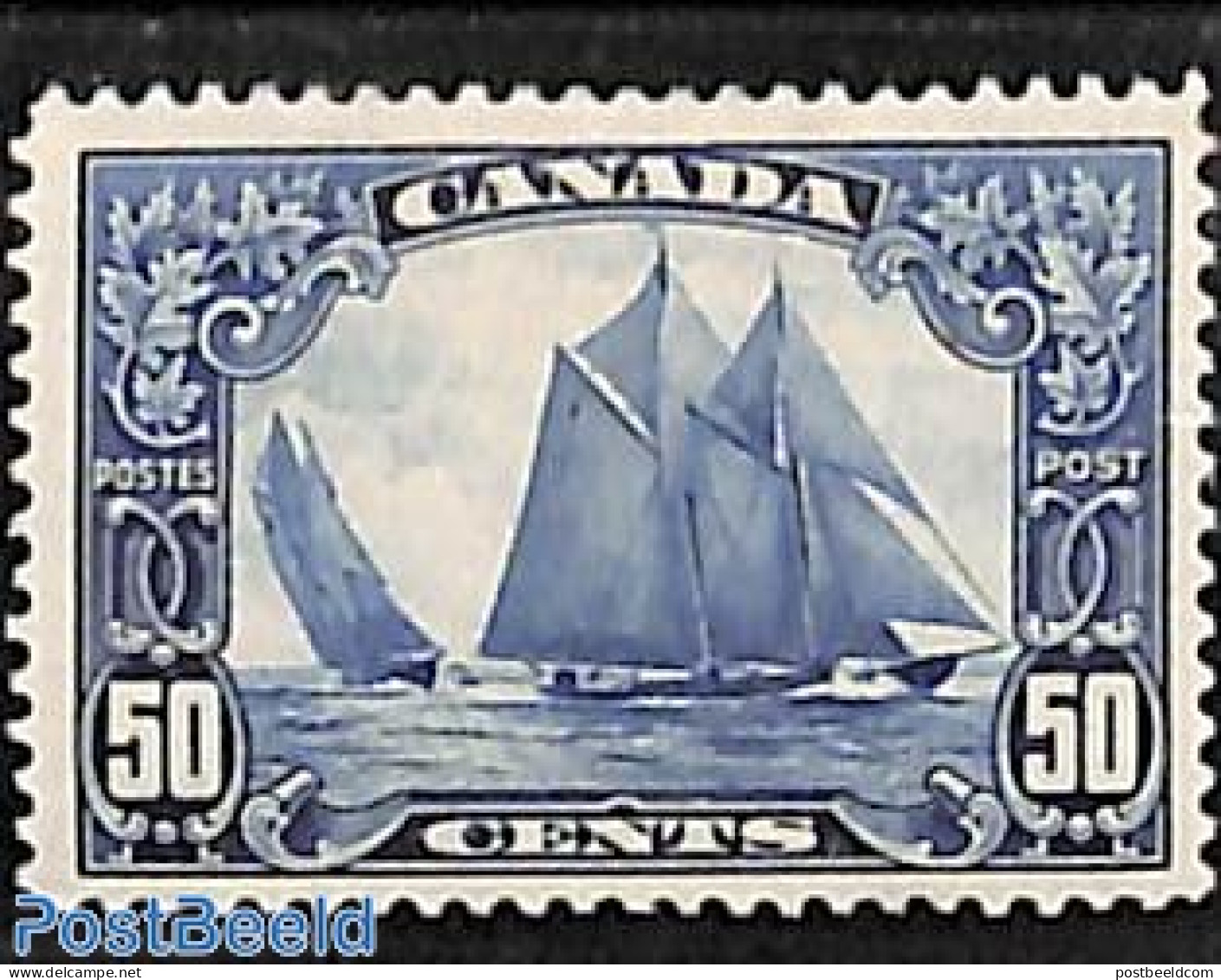 Canada 1928 50c, Stamp Out Of Set, Unused (hinged), Transport - Ships And Boats - Neufs