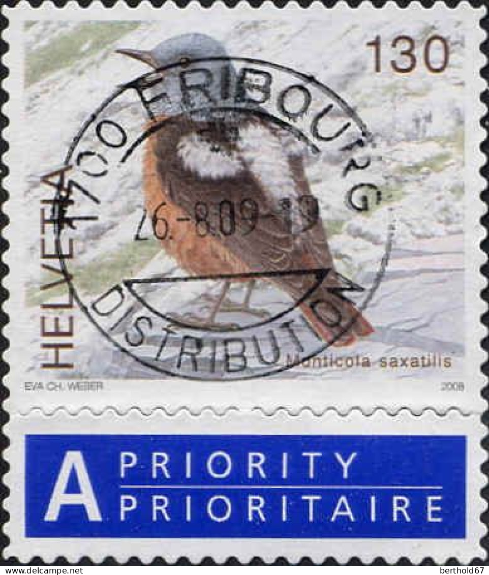 Suisse Poste Obl Yv:1983 Mi:2058B Monticola Saxatilis (TB Cachet à Date) - Usati