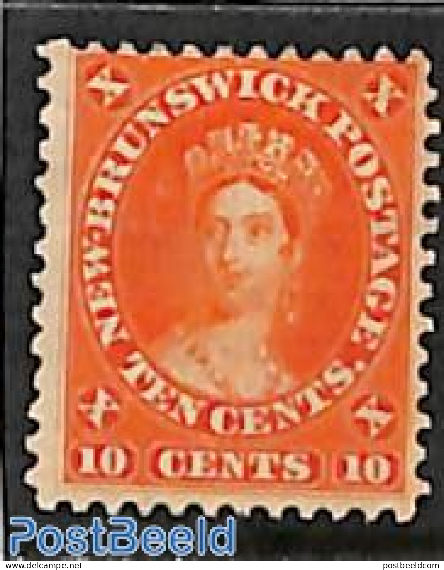Canada 1860 New Brunswick, 10c,  Stamp Out Of Set, Without Gum, Unused (hinged) - Unused Stamps