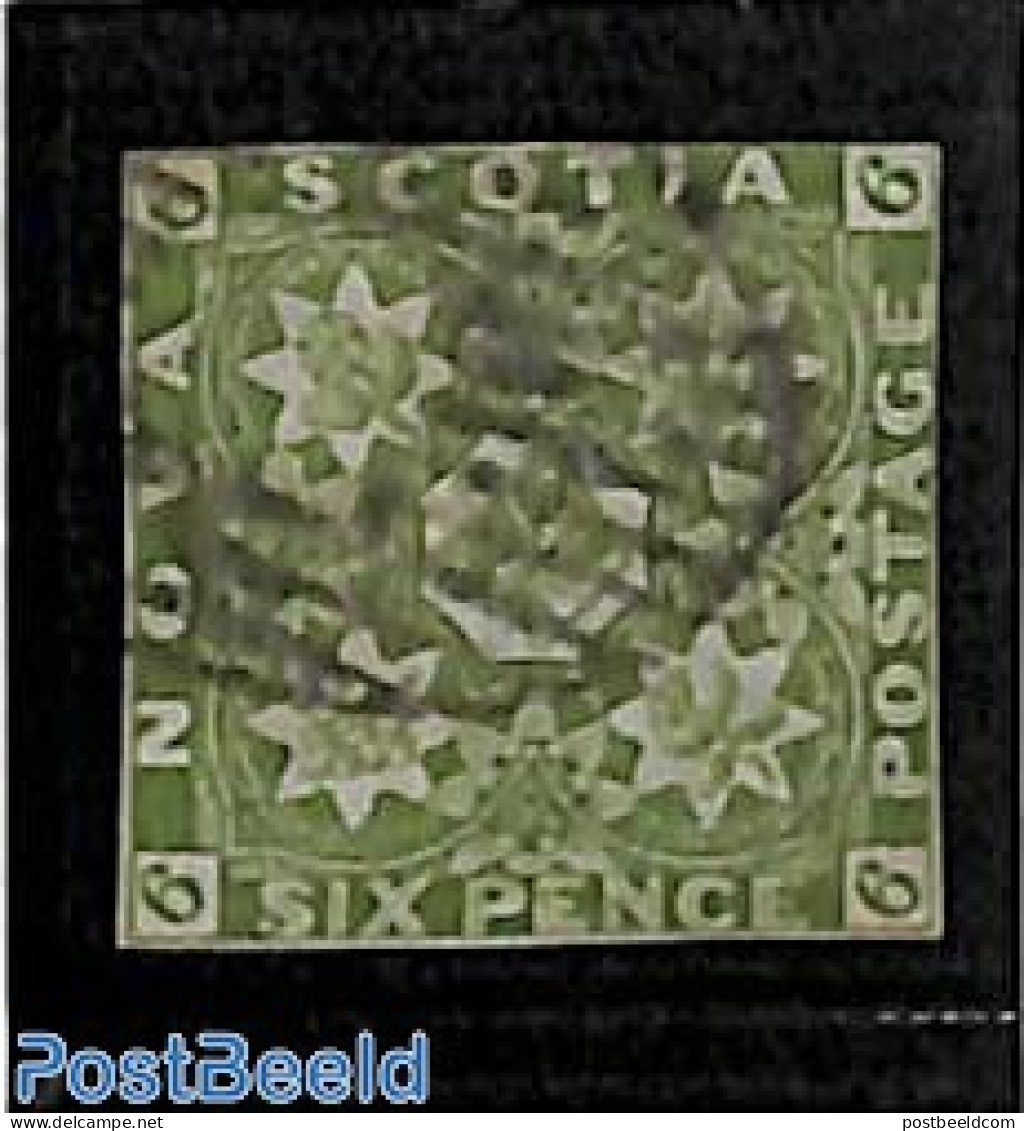 Canada 1851 Nova Scotia, 6d, Used, Used Stamps - Oblitérés