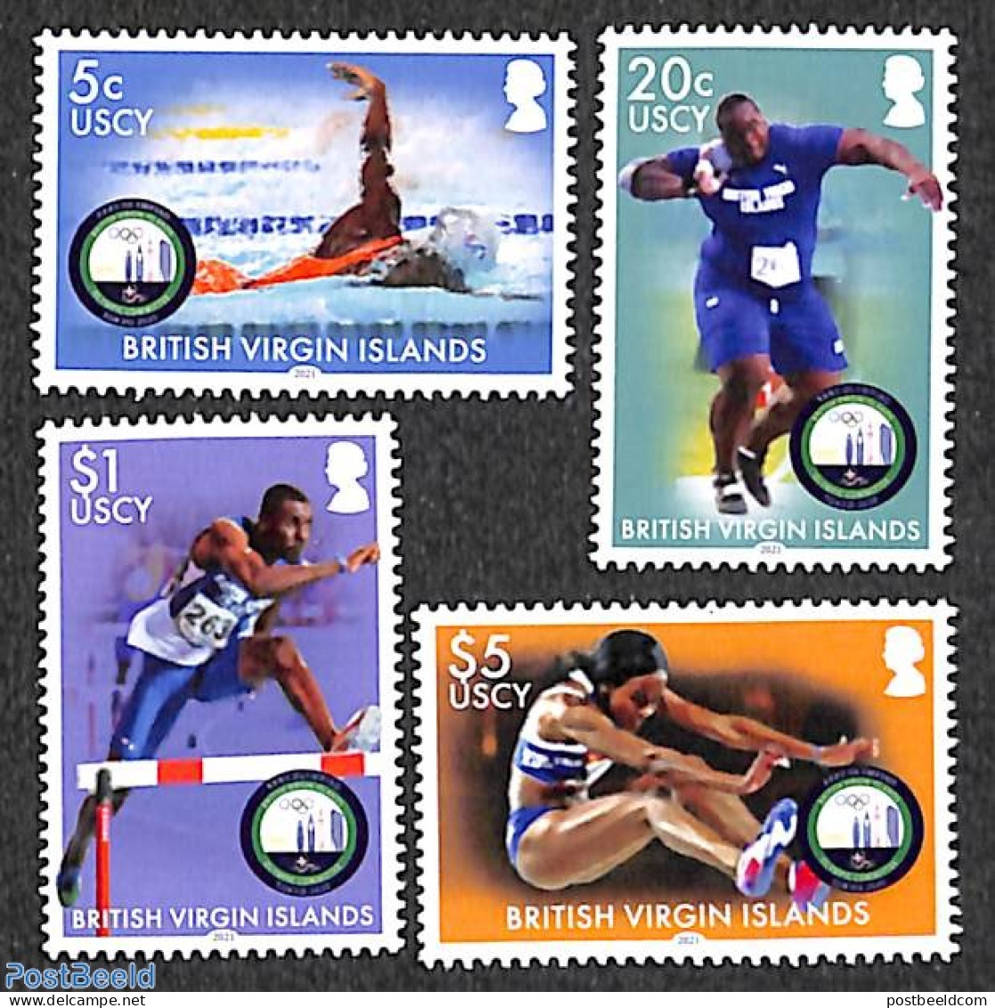 Virgin Islands 2021 Olympic Games 4v, Mint NH, Sport - Football - Gymnastics - Olympic Games - Gymnastiek