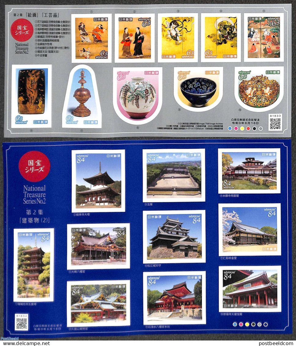 Japan 2021 National Treasure Serie No2, 20v 2m/s S-a, Mint NH, Art - Art & Antique Objects - Ungebraucht