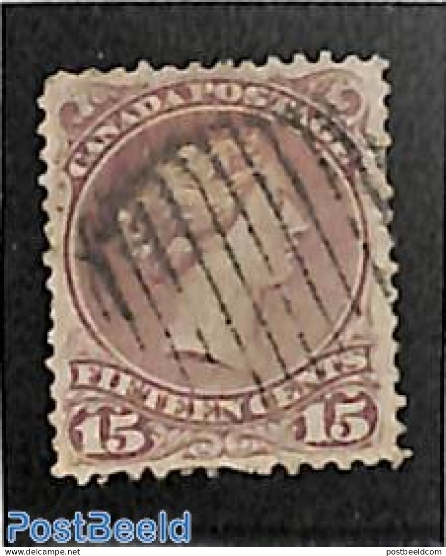 Canada 1868 15c, Redlila, Used, Used Stamps - Gebruikt