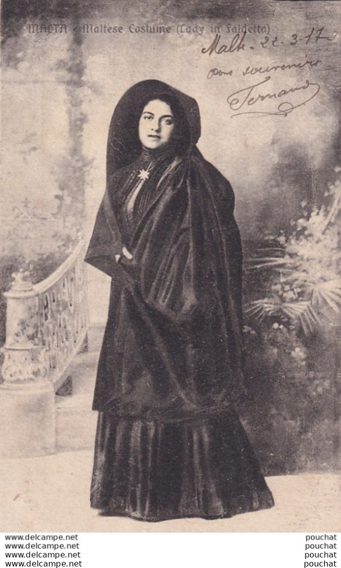 J1- MALTA - MALTESE COSTUME ( LADY IN FALDETTA ) - ( 2 SCANS ) - Malta