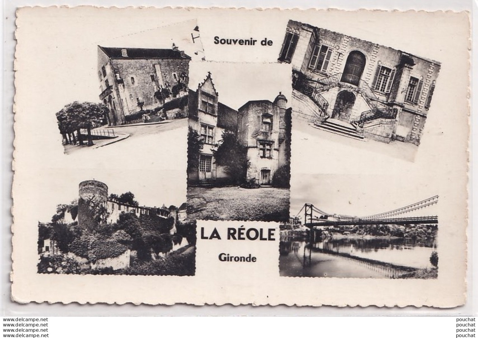  J22-33) LA REOLE (GIRONDE)  SOUVENIR -  5 VUES DIVERSES - ( 2 SCANS ) - La Réole