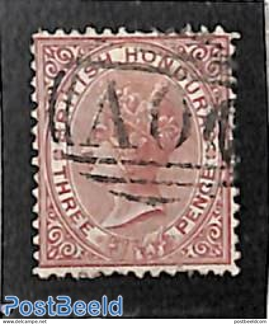 Belize/British Honduras 1872 3d, WM Crown-CC, Perf. 12.5, Used, Used Stamps - Honduras Británica (...-1970)