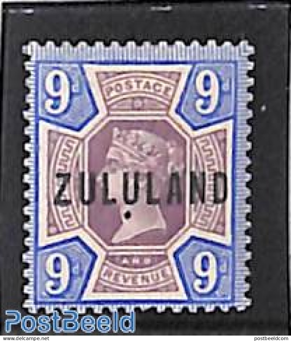 South Africa 1888 Zululand, 9d, Stamp Out Of Set, Unused (hinged) - Ongebruikt
