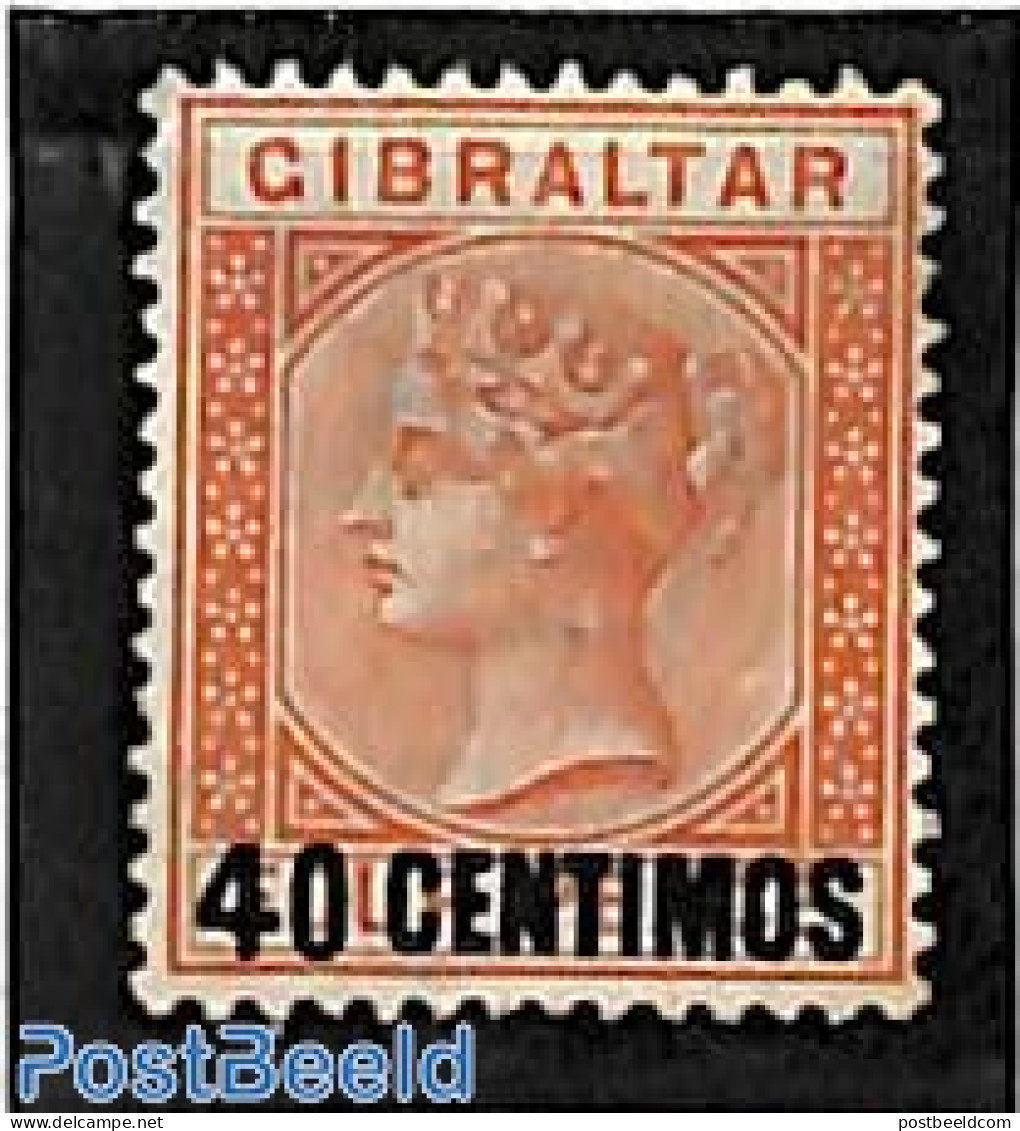 Gibraltar 1889 40c On 4d, Unused Without Gum, Unused (hinged) - Gibilterra