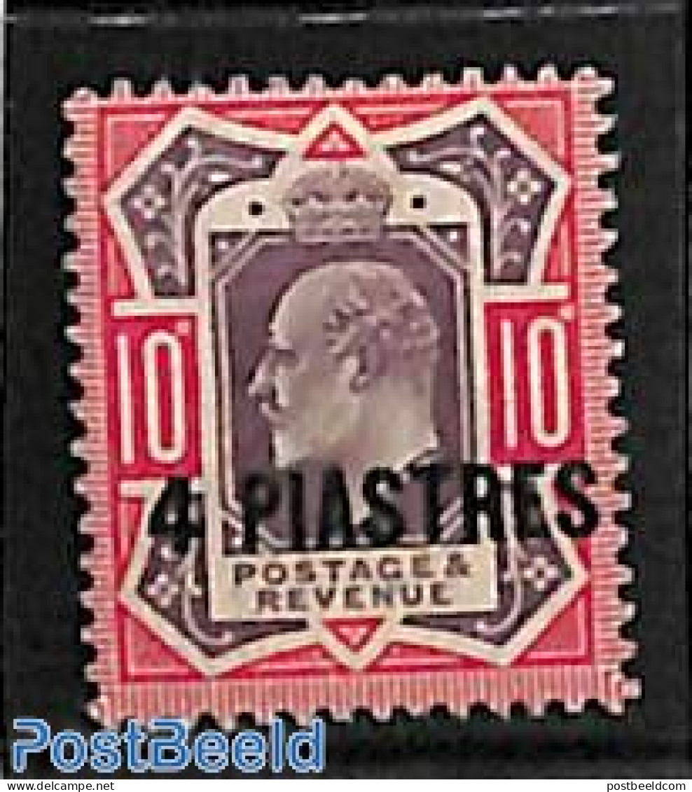 Great Britain 1902 Levant, 4pia, Stamp Out Of Set, Unused (hinged) - Nuovi
