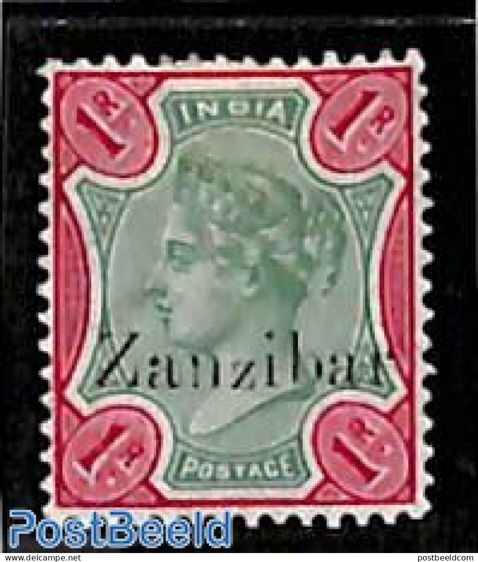 Zanzibar 1895 1R, Stamp Out Of Set, Unused (hinged) - Zanzibar (1963-1968)