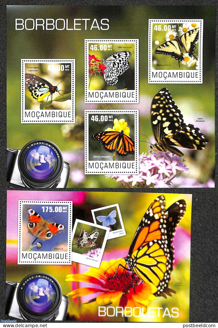 Mozambique 2014 Butterflies 2 S/s, Mint NH, Nature - Butterflies - Mosambik