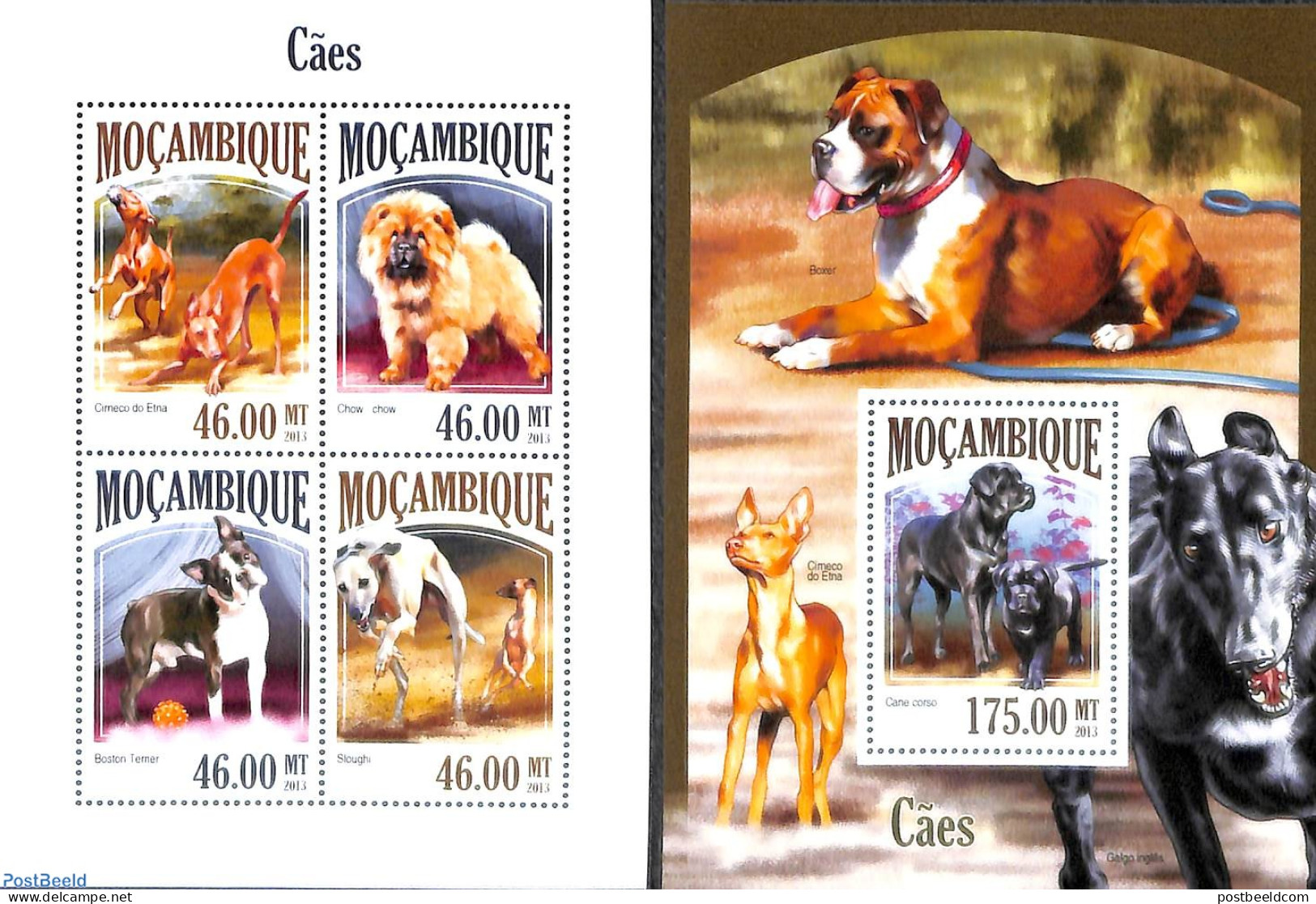 Mozambique 2013 Dogs 2 S/s, Mint NH, Nature - Dogs - Mosambik